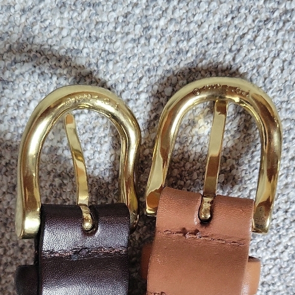 L.C.I Vintage Braided 1999 Leather Belt Set - Chocolate Brown and Brown Size S